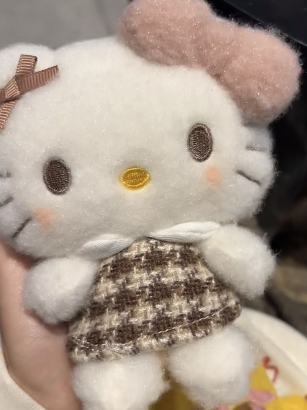 Sanrio Hello Kitty Plush keychains in White, Pink, Brown